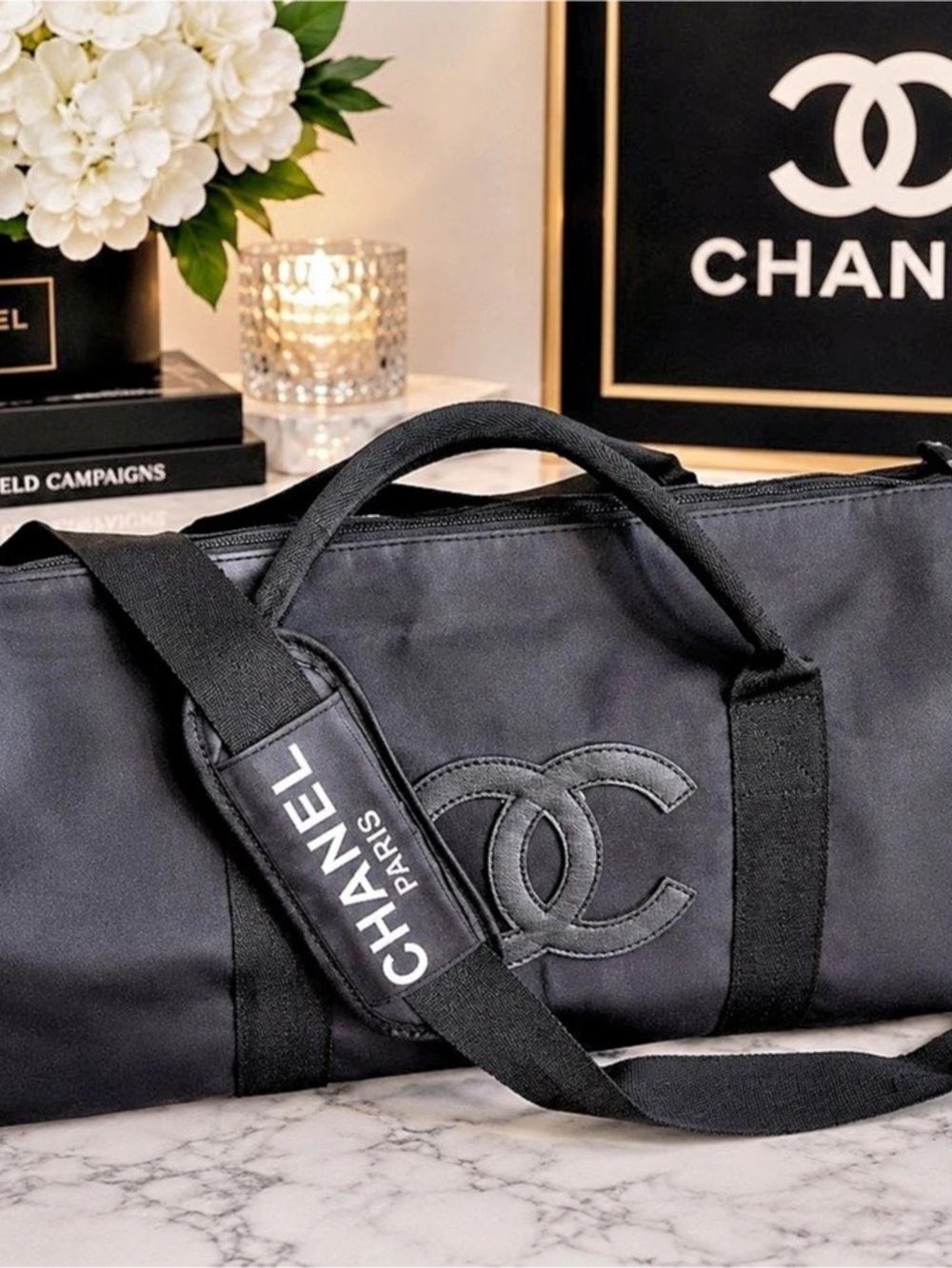 Chanel GWP Travel Duffel Bag in Black